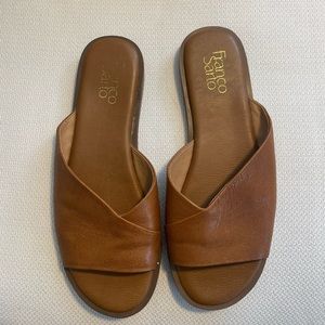 Franco sarto size 7 brown leather slip on flats